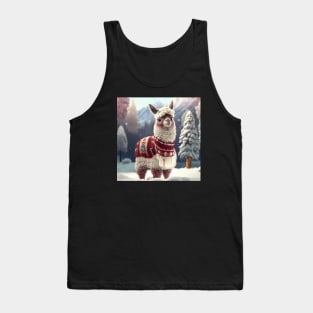 Cute Christmas Llama Tank Top